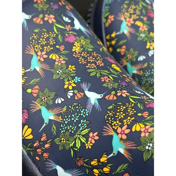 Western Chief Womens Hummingbird Clogs Size 10 Navy Rubber & Polyester Slip-On S - Picture 6 of 7